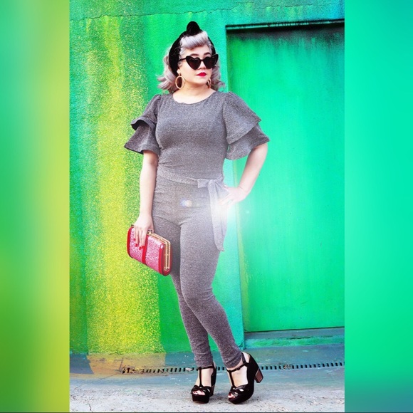 Forever 21 Pants - Sparkly Silver Jumpsuit